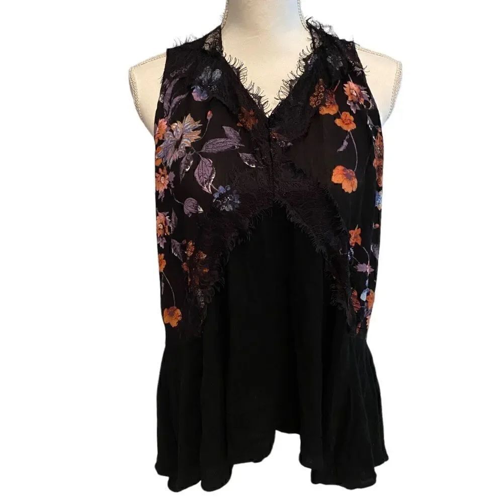Daytrip Black Floral Boho Dress Size Medium